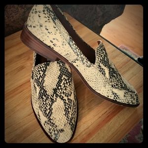 Chelsea &Violet Jenna Snake Skin Loafers